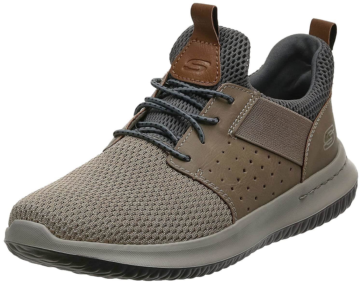 Skechers Brand Men s Delson Camben Air Colled Memory Foam Sports Shoes 65474 Taupe RAJASHOES