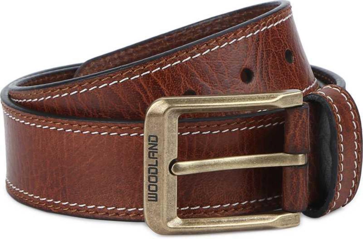 Woodland Brand Men s BT1039041 Casual Pure Leather Belt Tan RAJASHOES