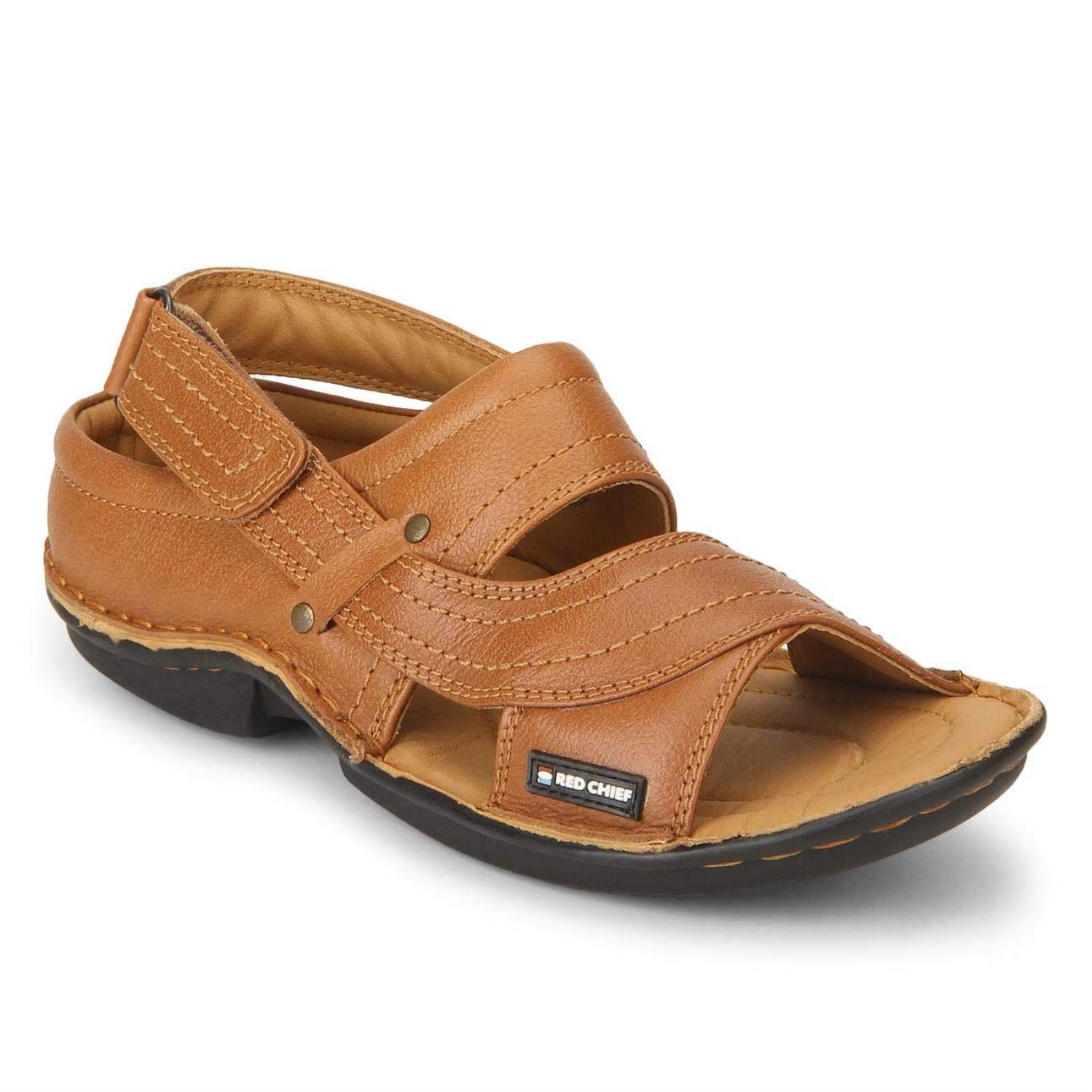 Buy Red Chief Men Tan Leather Comfort Sandals - Sandals for Men 6977150 |  Myntra