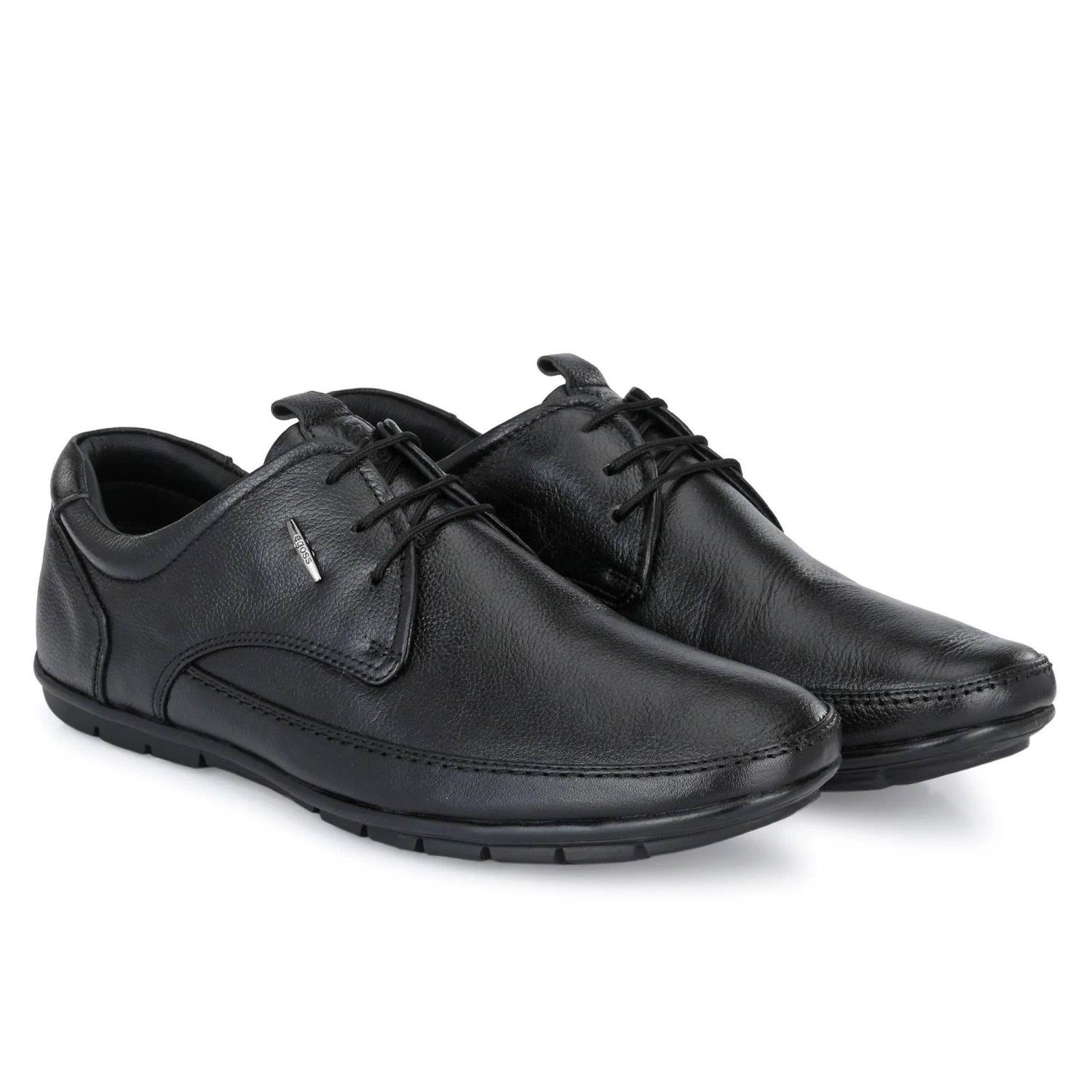 Egoss Brand Mens Semi-Formal Casual Soft Leather Laced Shoes R-2261 (Black)  :: RAJASHOES