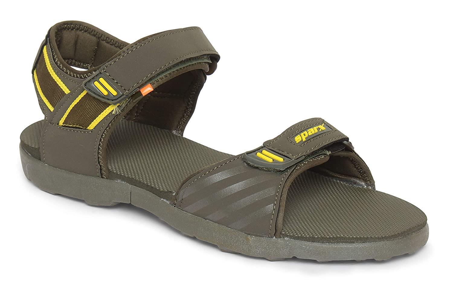 Sparx Brand Men s SS 486 Chappal Sandal Flip Flop Olive Yellow