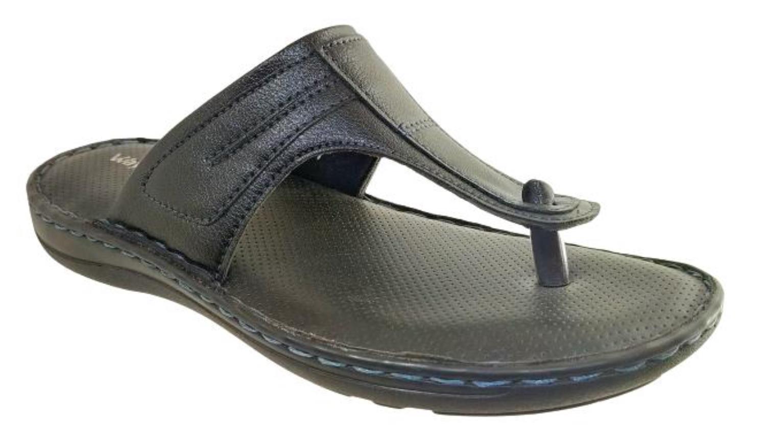 Bata black chappal hot sale