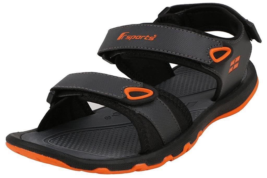 F sports Brand Men's Ocean Chappal/Sandal/Flip Flop (Grey/Orange ...