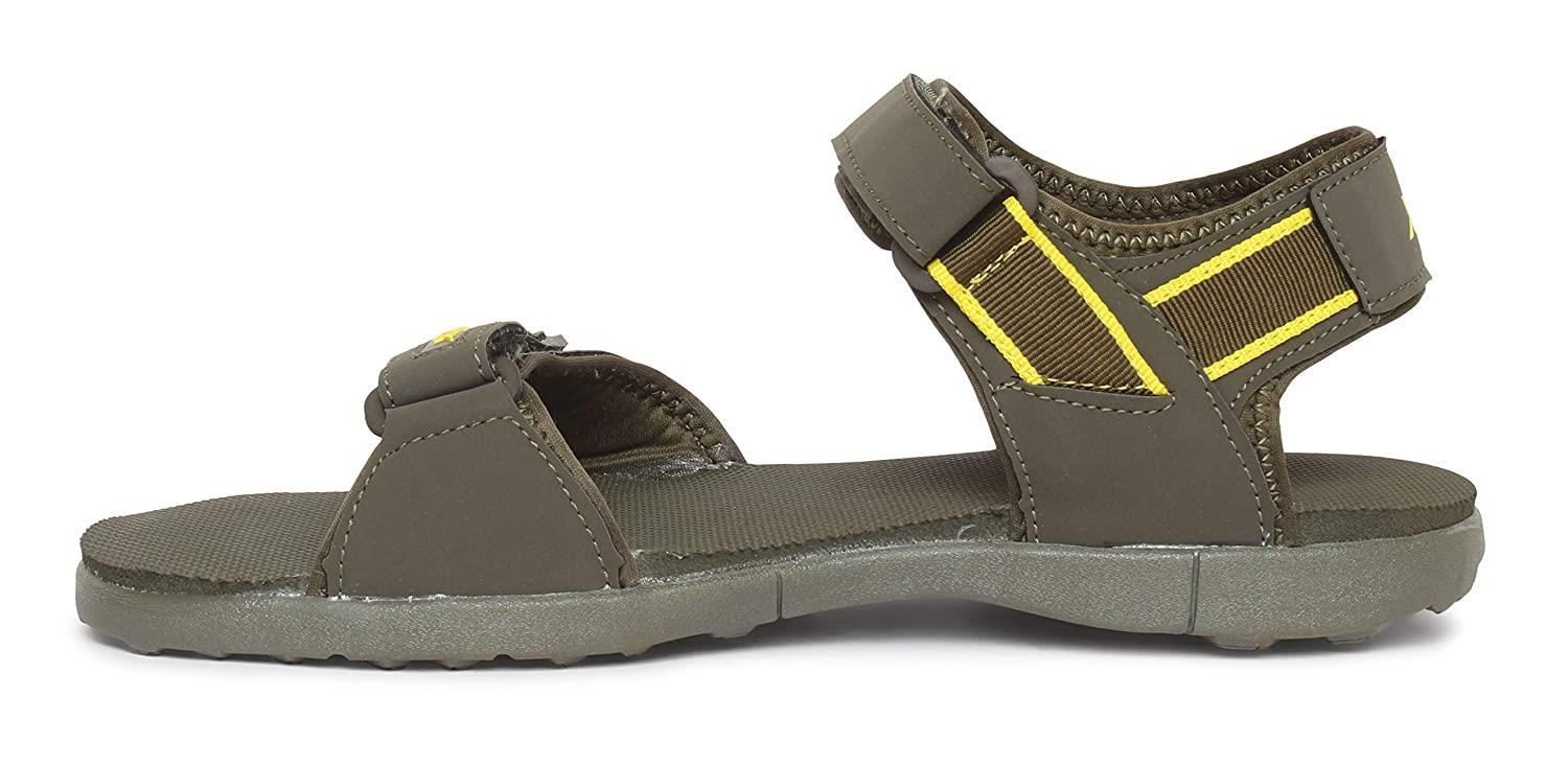 Sparx Brand Men s SS 486 Chappal Sandal Flip Flop Olive Yellow