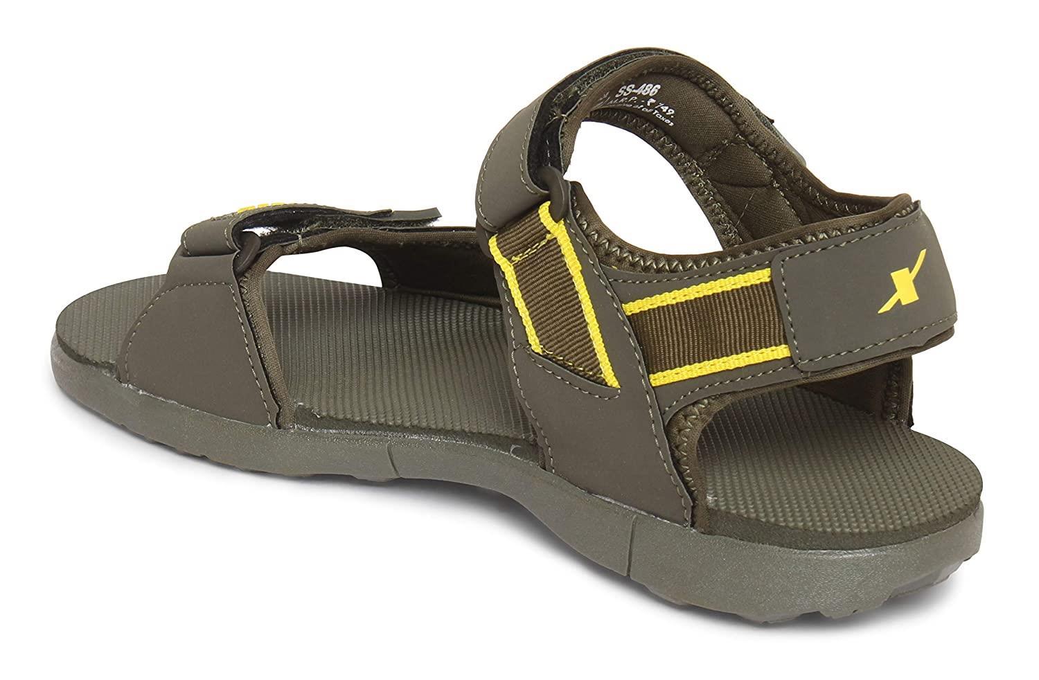 Sparx Brand Men s SS 486 Chappal Sandal Flip Flop Olive Yellow