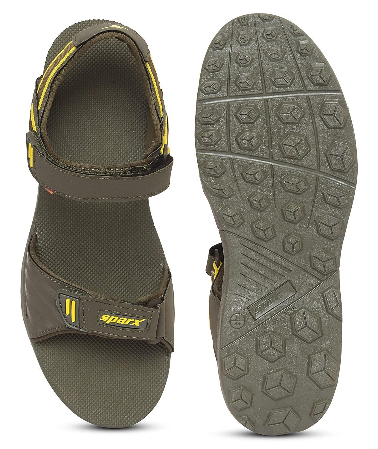 Sparx Brand Men s SS 486 Chappal Sandal Flip Flop Olive Yellow