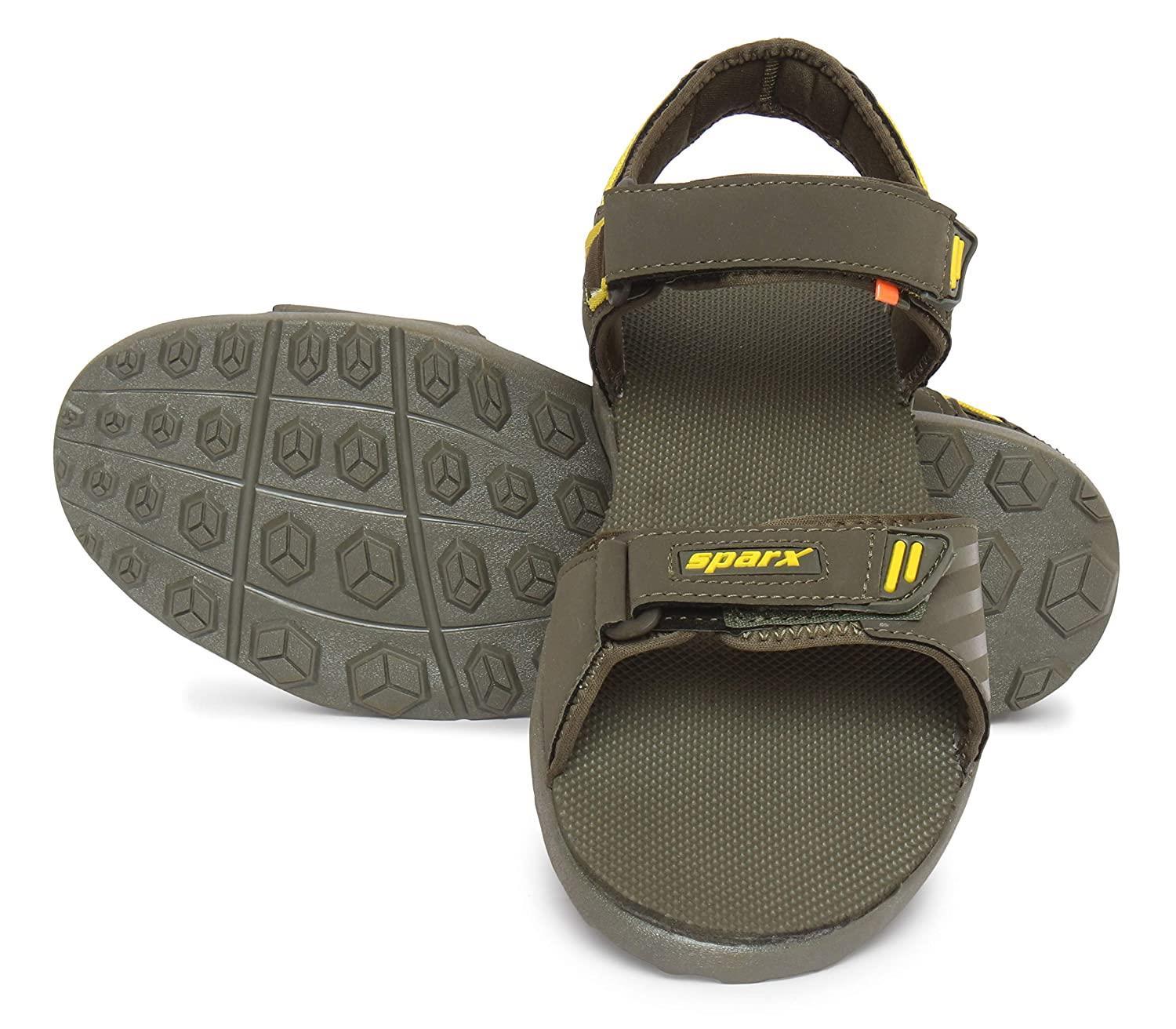 Sparx Brand Men s SS 486 Chappal Sandal Flip Flop Olive Yellow