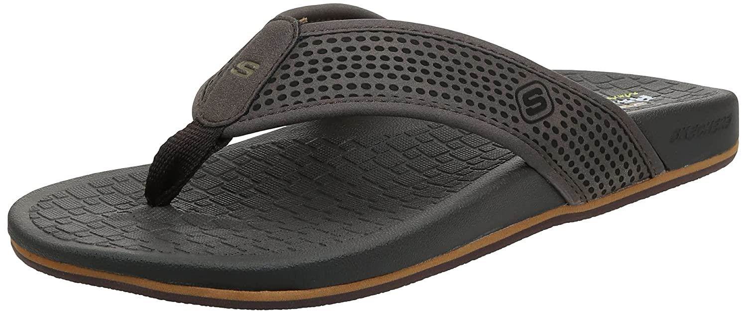 men's skechers relaxed fit memory foam flip flops