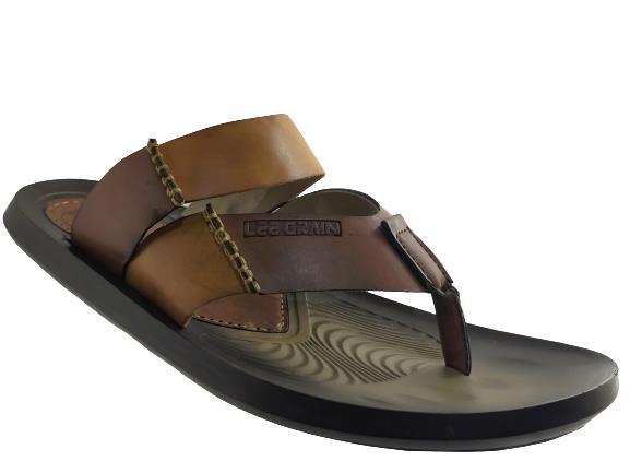 Lee Grain Brand men s 1727 Chappal Flipflop Slippers Brown RAJASHOES