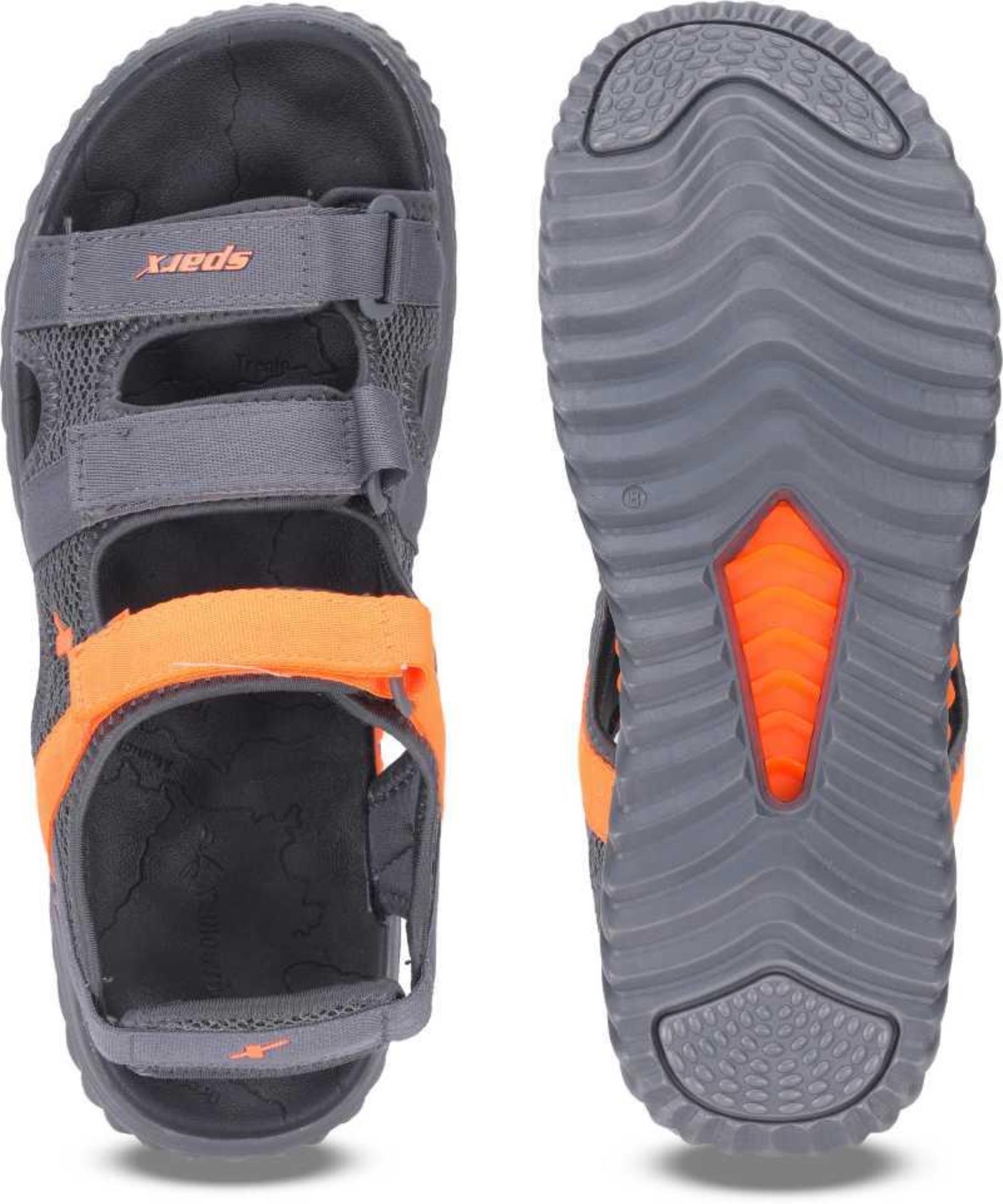 Sparx Brand Men's SS-509 Chappal/Sandal/Flip Flop (D.Grey/FL.Orange ...