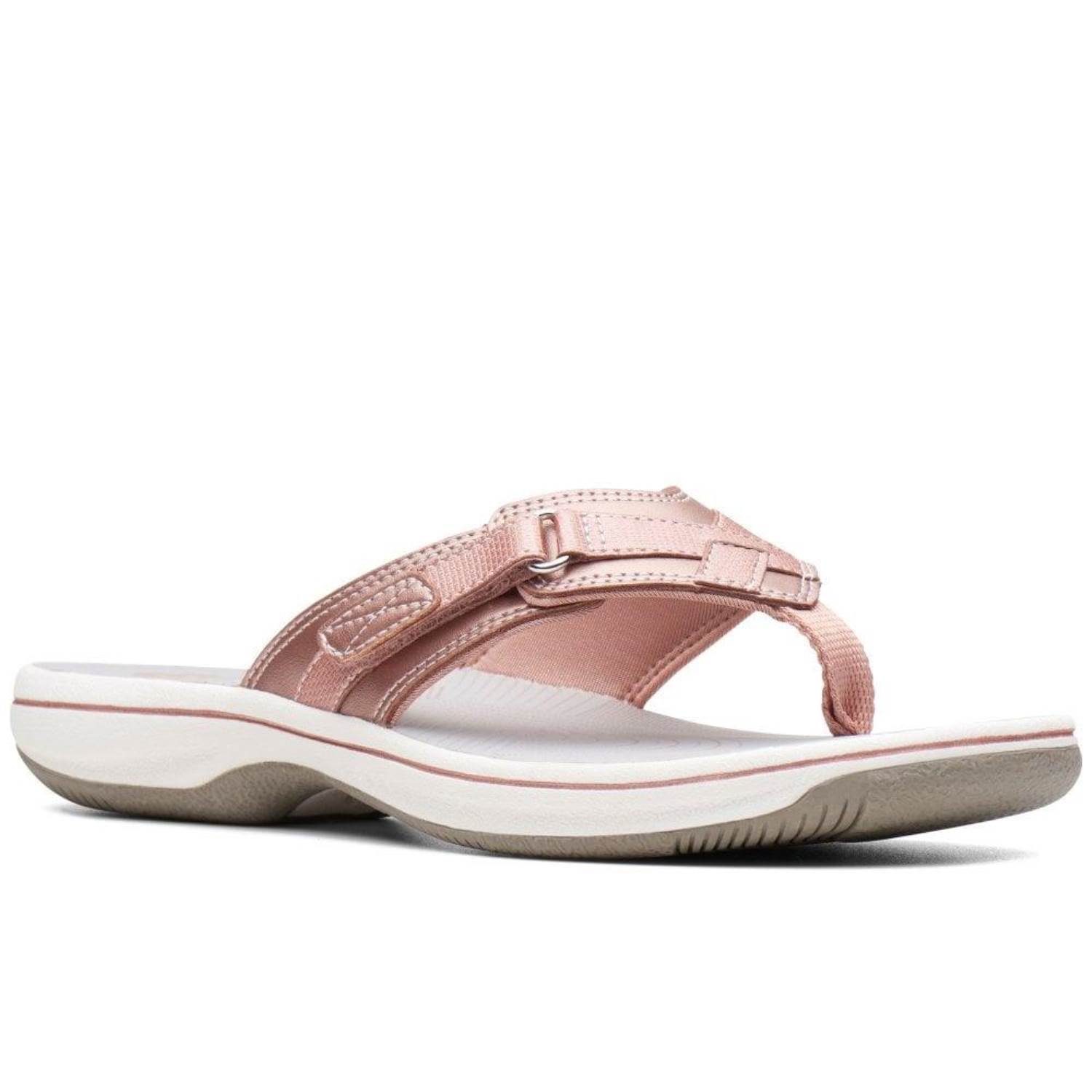 Clarks Brand Women's Brinkley Sea Comfort Flipflop Slippers (Rose Gold ...